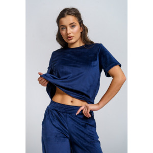 Костюм двойка женский "Таисия" велюр (р-ры: 46-58) индиго Костюм двойка женский "Таисия" велюр (р-ры: 46-58) индиго