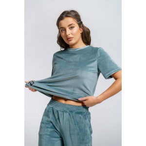 Костюм двойка женский "Таисия" велюр (р-ры: 46-58) олива Костюм двойка женский "Таисия" велюр (р-ры: 46-58) олива