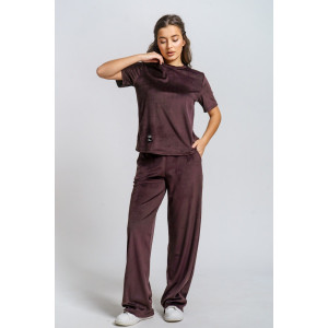 Костюм двойка женский "Таисия" велюр (р-ры: 46-58) шоколад Костюм двойка женский "Таисия" велюр (р-ры: 46-58) шоколад