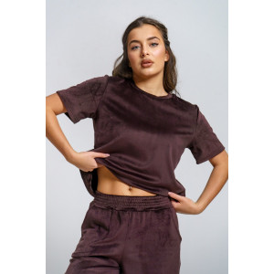 Костюм двойка женский "Таисия" велюр (р-ры: 46-58) шоколад Костюм двойка женский "Таисия" велюр (р-ры: 46-58) шоколад