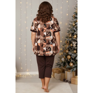 Костюм двойка женский "Монро" кулирка (р-ры: 50-64) шоколад Костюм двойка женский "Монро" кулирка (р-ры: 50-64) шоколад