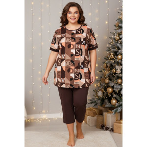 Костюм двойка женский "Монро" кулирка (р-ры: 50-64) шоколад Костюм двойка женский "Монро" кулирка (р-ры: 50-64) шоколад