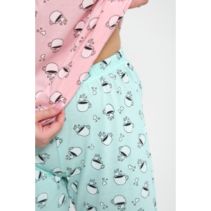 Пижама женская М43 "Мальвина" кулирка (р-ры: 50-60) розовый