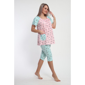 Пижама женская М43 "Мальвина" кулирка (р-ры: 50-60) розовый