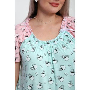 Пижама женская М43 "Мальвина" кулирка (р-ры: 50-60) ментол