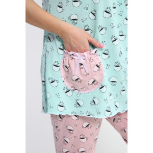 Пижама женская М43 "Мальвина" кулирка (р-ры: 50-60) ментол