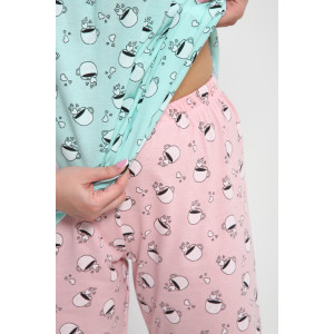 Пижама женская М43 "Мальвина" кулирка (р-ры: 50-60) ментол