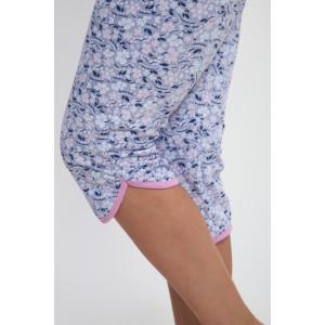 Пижама женская "Ретро" М427 кулирка (р-ры: 46-60) цветы на сиреневом