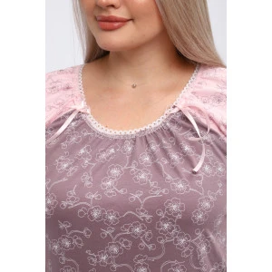 Сорочка женская М296 "Карина" кулирка (р-ры: 46-60) цветы какао Сорочка женская М296 "Карина" кулирка (р-ры: 46-60) цветы какао