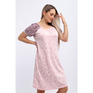 Сорочка женская М296 "Карина" кулирка (р-ры: 46-60) цветы на розовом