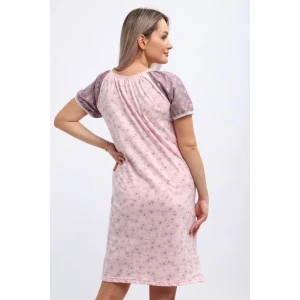 Сорочка женская М296 "Карина" кулирка (р-ры: 46-60) цветы на розовом