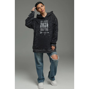 Худи женское "Яхонт" футер 3-х нитка петля пенье фирча (р-ры: 46-60) серый варенка