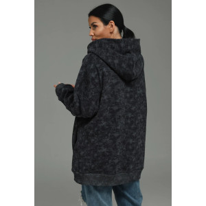 Худи женское "Яхонт" футер 3-х нитка петля пенье фирча (р-ры: 46-60) серый варенка