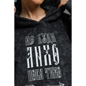 Худи женское "Яхонт" футер 3-х нитка петля пенье фирча (р-ры: 46-60) серый варенка