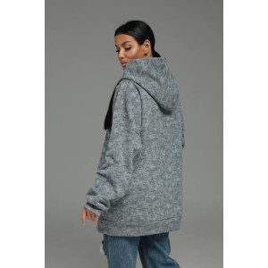 Худи женское "Яхонт" футер 3-х нитка петля пенье фирча (р-ры: 46-60) светло-серый варенка