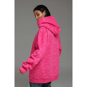 Худи женское "Яхонт" футер 3-х нитка петля пенье фирча (р-ры: 46-60) розовый варенка