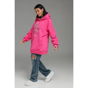 Худи женское "Яхонт" футер 3-х нитка петля пенье фирча (р-ры: 46-60) розовый варенка