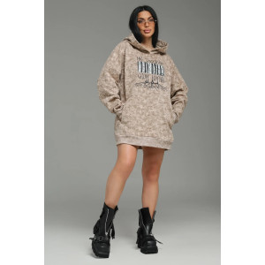 Худи женское "Яхонт" футер 3-х нитка петля пенье фирча (р-ры: 46-60) бежевый варенка