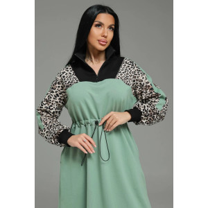 Платье женское "Луиза" футер 2-х нитка с лайкрой пенье (р-ры: 50-64) оливковый