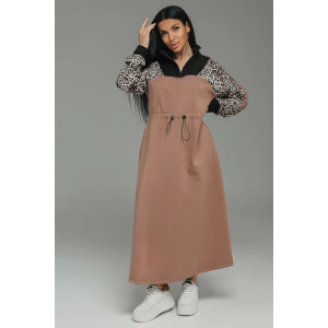 Платье женское "Луиза" футер 2-х нитка с лайкрой пенье (р-ры: 50-64) кофе