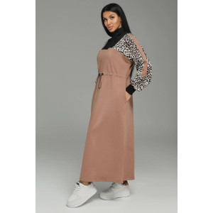 Платье женское "Луиза" футер 2-х нитка с лайкрой пенье (р-ры: 50-64) кофе