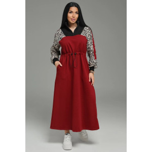 Платье женское "Луиза" футер 2-х нитка с лайкрой пенье (р-ры: 50-64) бордо