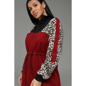 Платье женское "Луиза" футер 2-х нитка с лайкрой пенье (р-ры: 50-64) бордо