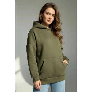 Худи женское "Альфа" футер еврофлис (р-ры: 42-60) хаки Худи женское "Альфа" футер еврофлис (р-ры: 42-60) хаки