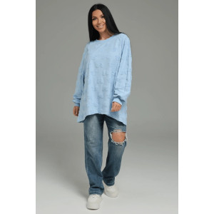 Свитшот женский "Ребека" махра жаккард (р-ры: 44-66) махра Микки голубой Свитшот женский "Ребека" махра жаккард (р-ры: 44-66) махра Микки голубой