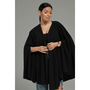 Кардиган-пончо женский "Миледи" флис (р-ры: one size) черный Кардиган-пончо женский "Миледи" флис (р-ры: one size) черный