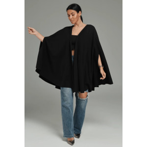 Кардиган-пончо женский "Миледи" флис (р-ры: one size) черный Кардиган-пончо женский "Миледи" флис (р-ры: one size) черный