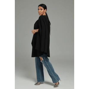 Кардиган-пончо женский "Миледи" флис (р-ры: one size) черный Кардиган-пончо женский "Миледи" флис (р-ры: one size) черный