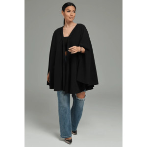 Кардиган-пончо женский "Миледи" флис (р-ры: one size) черный Кардиган-пончо женский "Миледи" флис (р-ры: one size) черный