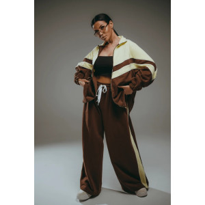 Костюм двойка женский "Алиша" футер 3-х нитка петля пенье фирча (р-ры: 44-66) шоколад