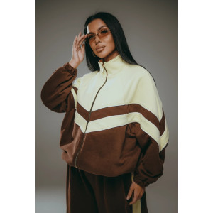 Костюм двойка женский "Алиша" футер 3-х нитка петля пенье фирча (р-ры: 44-66) шоколад