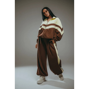 Костюм двойка женский "Алиша" футер 3-х нитка петля пенье фирча (р-ры: 44-66) шоколад