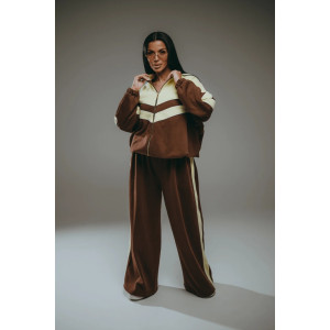 Костюм двойка женский "Алиша" футер 3-х нитка петля пенье фирча (р-ры: 44-66) шоколад