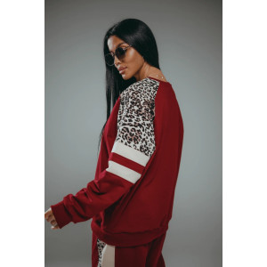 Костюм двойка женский "Хлоя" футер 2-х нитка с лайкрой (р-ры: 50-64) бордо