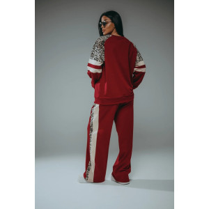 Костюм двойка женский "Хлоя" футер 2-х нитка с лайкрой (р-ры: 50-64) бордо