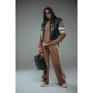 Костюм двойка женский "Хлоя" футер 2-х нитка с лайкрой (р-ры: 50-64) кофе Костюм двойка женский "Хлоя" футер 2-х нитка с лайкрой (р-ры: 50-64) кофе