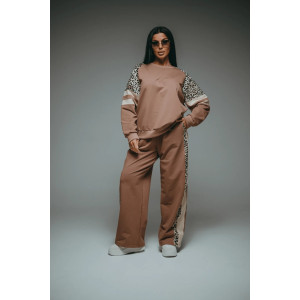 Костюм двойка женский "Хлоя" футер 2-х нитка с лайкрой (р-ры: 50-64) кофе Костюм двойка женский "Хлоя" футер 2-х нитка с лайкрой (р-ры: 50-64) кофе