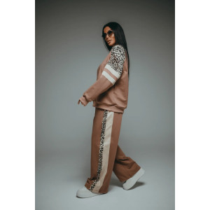 Костюм двойка женский "Хлоя" футер 2-х нитка с лайкрой (р-ры: 50-64) кофе Костюм двойка женский "Хлоя" футер 2-х нитка с лайкрой (р-ры: 50-64) кофе