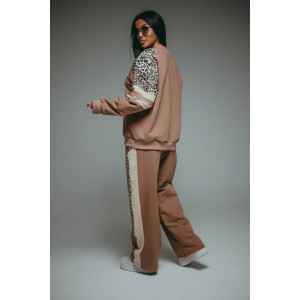 Костюм двойка женский "Хлоя" футер 2-х нитка с лайкрой (р-ры: 50-64) кофе Костюм двойка женский "Хлоя" футер 2-х нитка с лайкрой (р-ры: 50-64) кофе