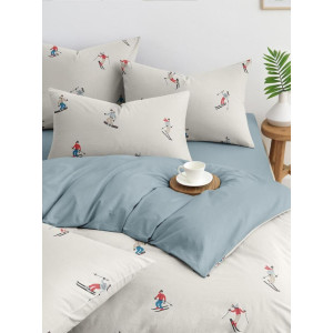 Постельное белье перкаль "Лыжники"