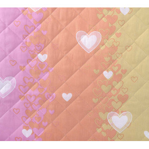 Покрывало стеганое детское поплин "Школьная любовь" (последний размер) 110х140