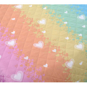 Покрывало стеганое детское поплин "Школьная любовь" (последний размер) 110х140