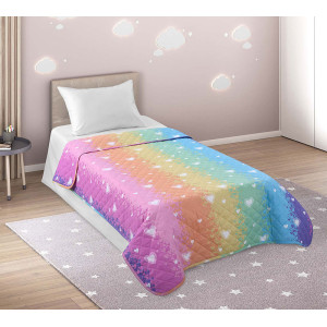 Покрывало стеганое детское поплин "Школьная любовь" (последний размер) 110х140