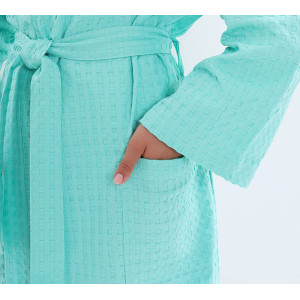 Халат женский вафельный "Relax" (последний размер) ментол 52-54