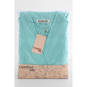 Халат женский вафельный "Relax" (последний размер) ментол 52-54