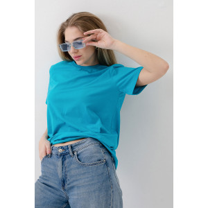 Футболка унисекс №8471 кулирка (последний размер) туркуаз 50-52 Футболка унисекс №8471 кулирка (последний размер) туркуаз 50-52